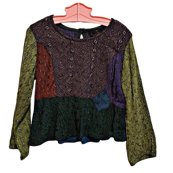 Sacred Threads Boho Peplum 100% Rayon Top - Picture 1 of 6